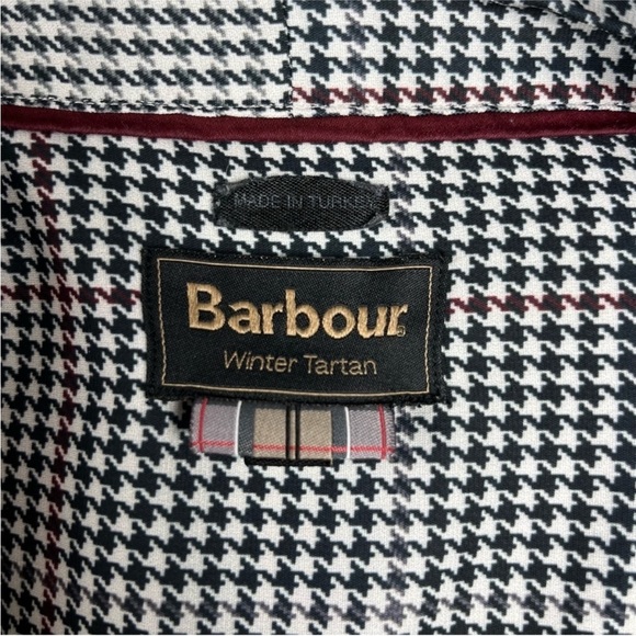 Vintage Barbour Secretary blouse bow tie neck houndstooth pattern fits M/L - Picture 2 of 10